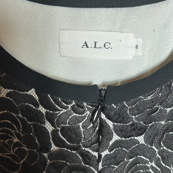 A.L.C Varney Dress Black and Navy Floral Bodice size 6 - Picture 10 of 14